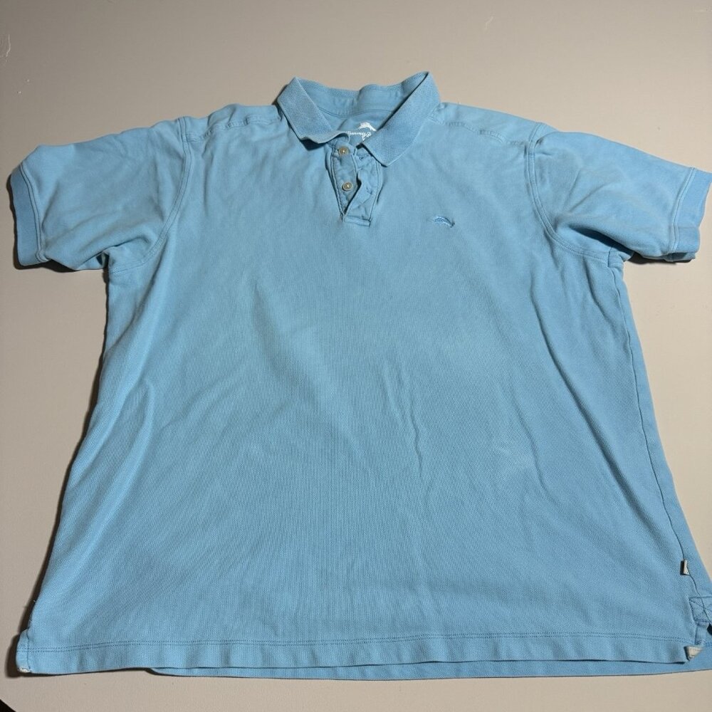 Tommy Bahama Polo Shirt Men’s XL Blue Collared 100% Cotton Golf Shirt